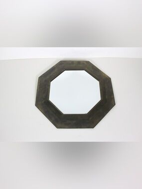 Vintage Moroccan Octagonal Brass Mirror Mid Century Modern